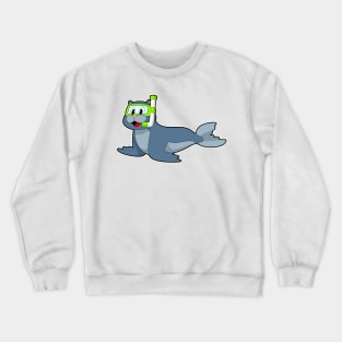 Seal Swimming Snorkel Crewneck Sweatshirt